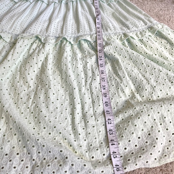 NEW Zara Mint Green Eyelet Embroidered Midi Dress Size Small - Picture 12 of 14